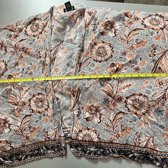Angie Cardigan Cover Up Women’s Size L Floral Bohemian Short Sleeve Cardigan - Picture 5 of 9